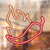 ネオンフェイクレッドチリペッパーオレンジの炎 ウィンドウサイン (シート2)