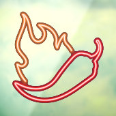 ネオンフェイクレッドチリペッパーオレンジの炎 ウィンドウサイン (シート3)