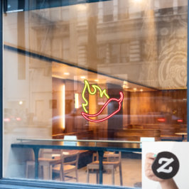 ネオンフェイク赤唐辛子黄炎 ウィンドウサイン