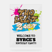 ネオンフェイク金ゴールドツーレギット2やめ歓迎 アクリルサイン (正面)