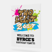 ネオンフェイク金ゴールドツーレギット2やめ歓迎 アクリルサイン (傾斜)