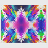 ネオンフェイク、暗闇の中で輝く、絵を描(ばちゃばちゃ)跳ねる ラッピングペーパー (フラット)