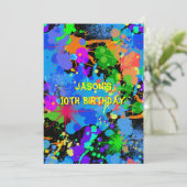 ネオンフェイク、絵を描(ばちゃばちゃ)跳ねる、ペイントボール、招待状 招待状 (スタンド正面)