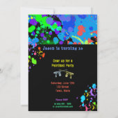 ネオンフェイク、絵を描(ばちゃばちゃ)跳ねる、ペイントボール、招待状 招待状 (裏面)