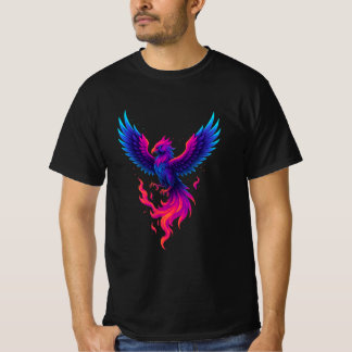 ネオンフェニックスの再生 - ビブラントな神話の火の鳥 Tシャツ