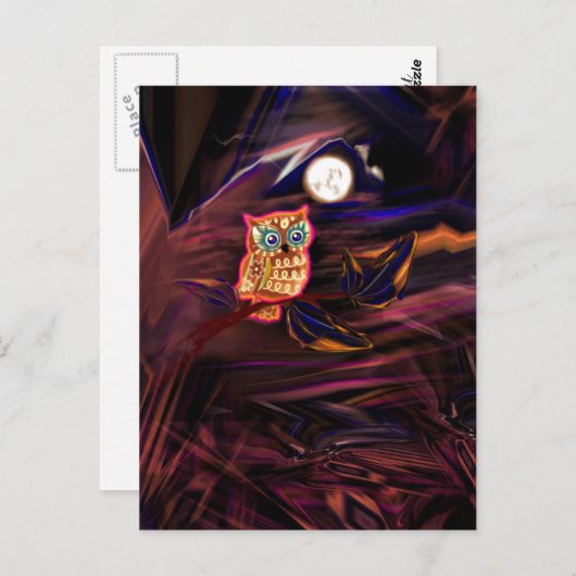 ネオンフクロウ雷雨フラッシュファンタジア ポストカード (正面/裏面)