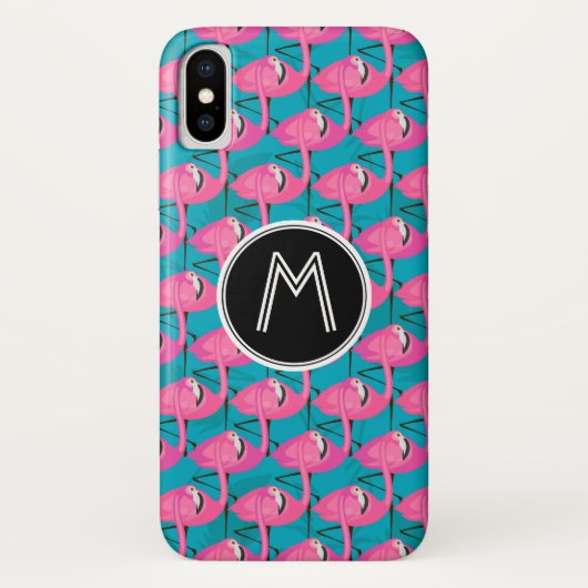 ネオンフラミンゴは|あなたのイニシャルを加えます Case-Mate iPhoneケース (裏面)
