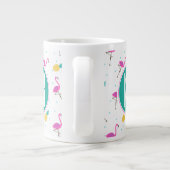 ネオンフラミンゴス|モノグラム ジャンボコーヒーマグカップ (裏面)