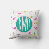 ネオンフラミンゴ|のモノグラム クッション (裏面)