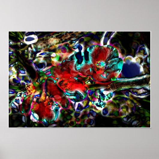 ネオンフラワーポスタープリント ポスター (正面)