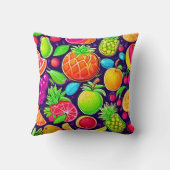 ネオンフルーツバーストパターン クッション (裏面)