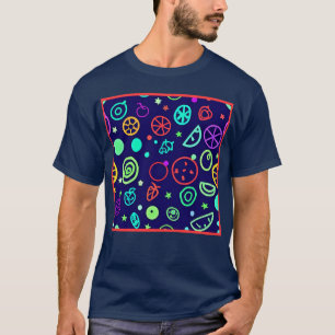 ネオンフルーツパターンカラー Tシャツ