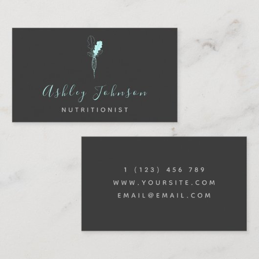 ネオンフレッシュオーガニック野菜栄養士エレガント 名刺 (正面/裏面)