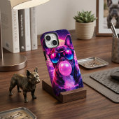 ネオンフレンチブルドッグの風船ガムシンセウェーブ Case-Mate iPhoneケース