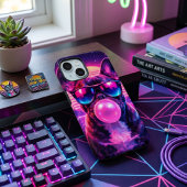 ネオンフレンチブルドッグの風船ガムシンセウェーブ Case-Mate iPhoneケース