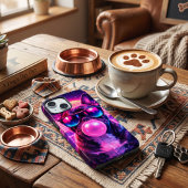 ネオンフレンチブルドッグの風船ガムシンセウェーブ Case-Mate iPhoneケース