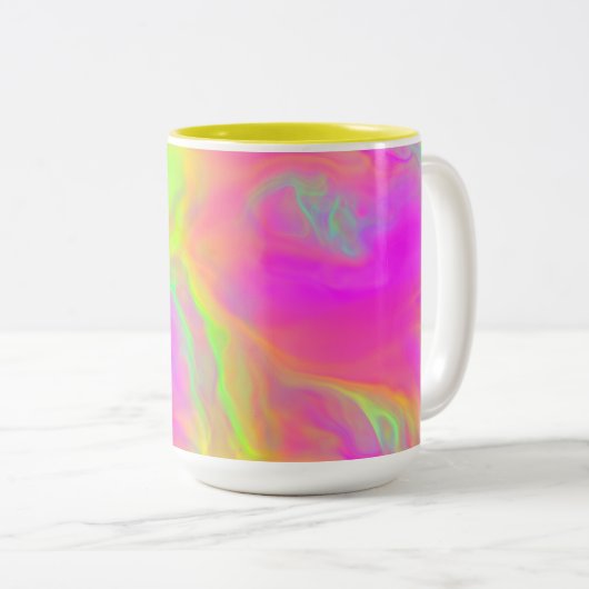 ネオンフローのパーソナライズされたマグカップ ツートーンマグカップ (正面右)