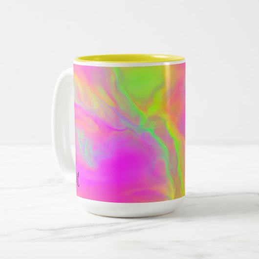 ネオンフローのパーソナライズされたマグカップ ツートーンマグカップ (正面左)