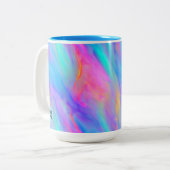 ネオンフローのパーソナライズされたマグカップ ツートーンマグカップ (正面左)