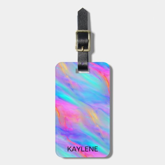 ネオンフローパーソナライズされたラゲッジタグ ラゲッジタグ (正面縦)