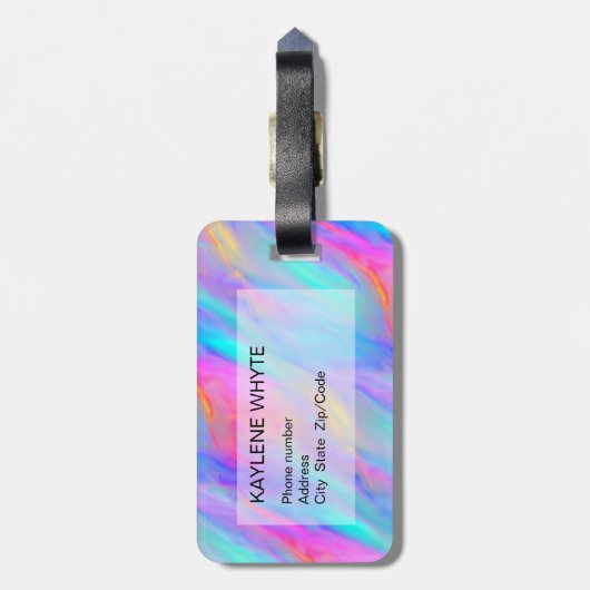 ネオンフローパーソナライズされたラゲッジタグ ラゲッジタグ (裏面縦)