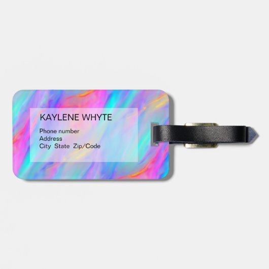 ネオンフローパーソナライズされたラゲッジタグ ラゲッジタグ (裏面横)