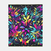 ネオンフローラバースト フリースブランケット (正面)