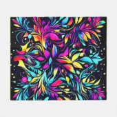 ネオンフローラバースト フリースブランケット (正面(横))