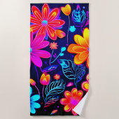 ネオンフローラファンタジー ビーチタオル (正面)