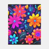 ネオンフローラファンタジー フリースブランケット (正面)