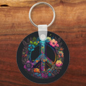 ネオンフローラ平和サイン キーホルダー (正面)
