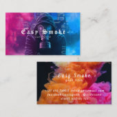 ネオンフード付きスウェットシャツアーティストスモークVapeショップ名刺 名刺 (正面/裏面)