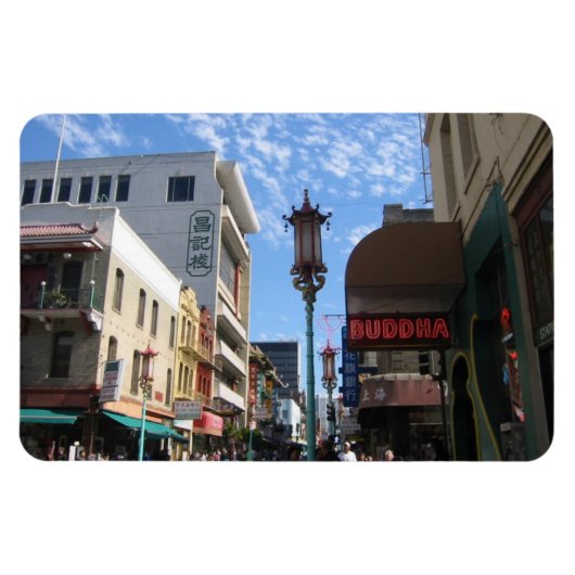 ネオンブッダSan Francisco Chinatownフォトマグネット マグネット (横)