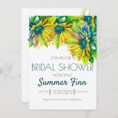 ネオンブライトサマースマーフラワーブライダルシャワー招待状 招待状 (正面/裏面)