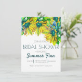 ネオンブライトサマースマーフラワーブライダルシャワー招待状 招待状 (スタンド正面)