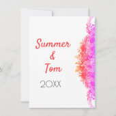 ネオンブライトサマースマーフラワーブライダルシャワー招待状 招待状 (裏面)