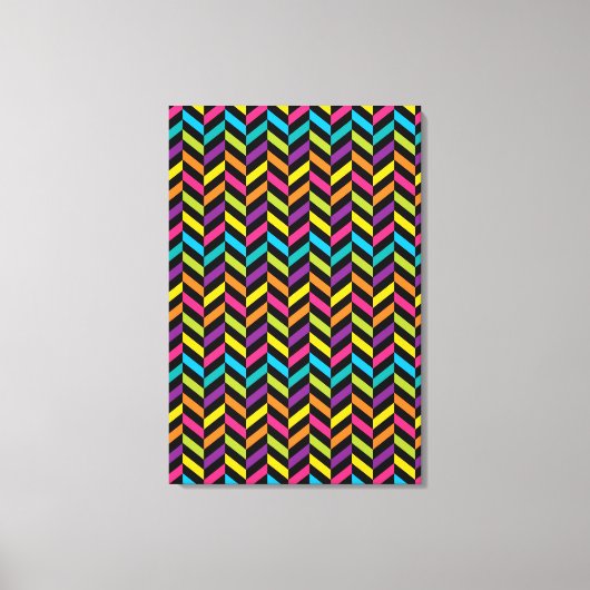 ネオンブライトトレンディーファッションカラフルデザイン1 キャンバスプリント (正面)