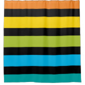 ネオンブライトトレンディーファッションカラフルデザイン4 シャワーカーテン (正面)