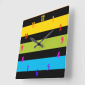 ネオンブライトトレンディーファッションカラフルデザイン4 スクエア壁時計 (傾斜)