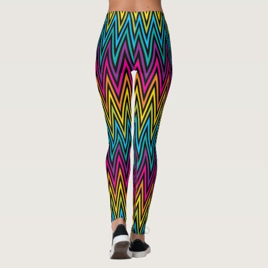 ネオンブライトトレンディーファッションカラフルデザイン レギンス (裏面)