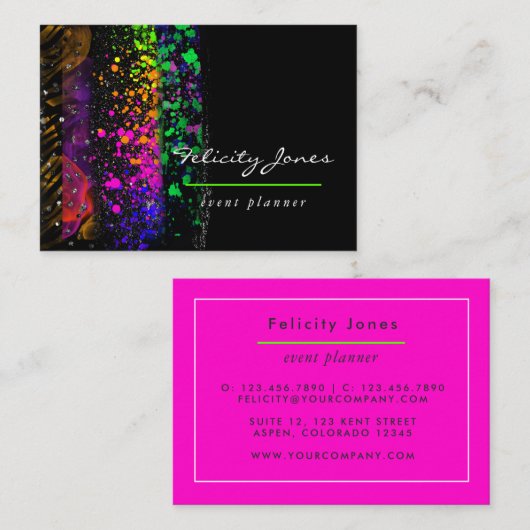 ネオンブラシストローク 名刺 (正面/裏面)