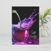 ネオンブラックさくらんぼパーティの招待状 招待状 (スタンド正面)