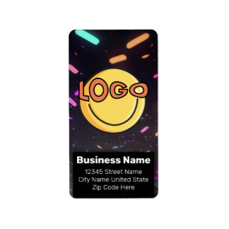 ネオンブラックナイトライフイベントビジネスブランディング ラベル