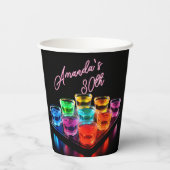 ネオンブラックライトジェリーショットカクテル誕生日 紙コップ (裏面)