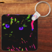 ネオンブラック白熱［赤熱］光を放つ猫 キーホルダー (裏面)