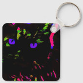 ネオンブラック白熱［赤熱］光を放つ猫 キーホルダー (裏面)