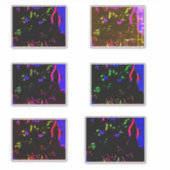 ネオンブラック白熱［赤熱］光を放つ猫 シール (正面)