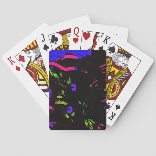 ネオンブラック白熱［赤熱］光を放つ猫 トランプ (裏面)