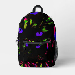 ネオンブラック白熱［赤熱］光を放つ猫 プリントバックパック