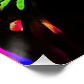 ネオンブラック白熱［赤熱］光を放つ猫 ポスター (コーナー)